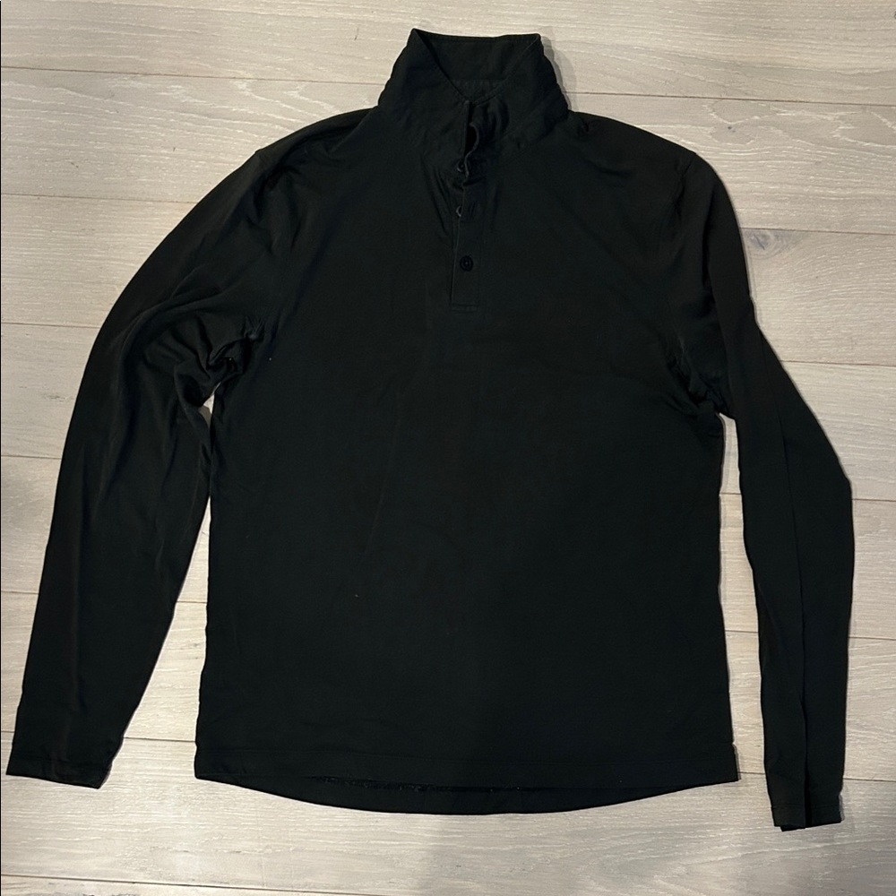 lululemon athletica Black Long Sleeve Henley Pullover